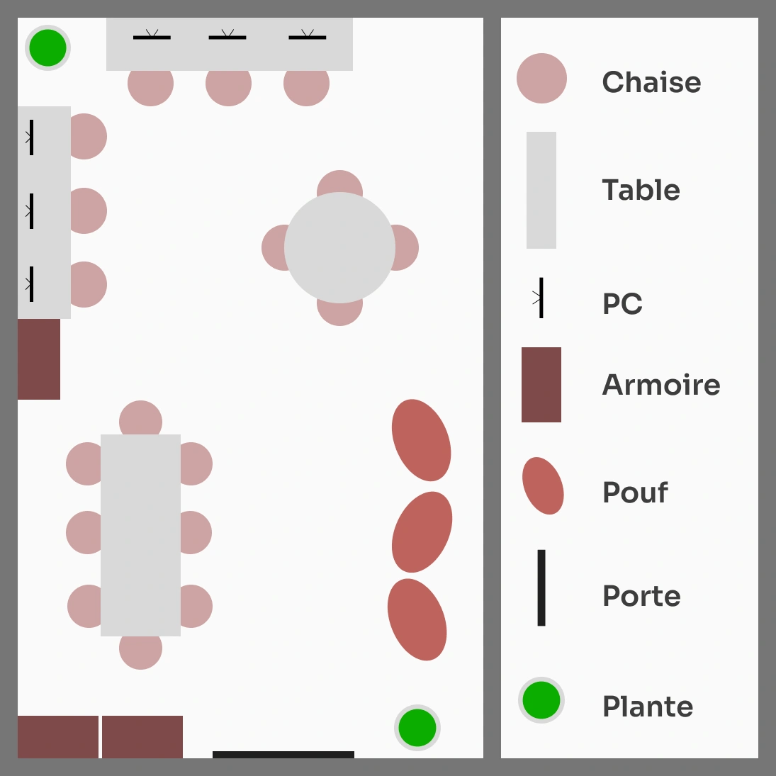 Plan vue de haut du local.