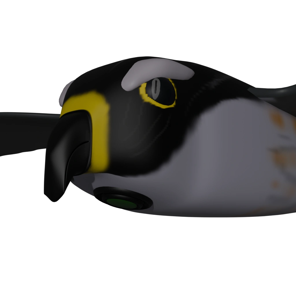 Zoom sur le nez du drone, laissant apparaitre l'emplacement de la caméra - Réalisé par mes soins avec Blender