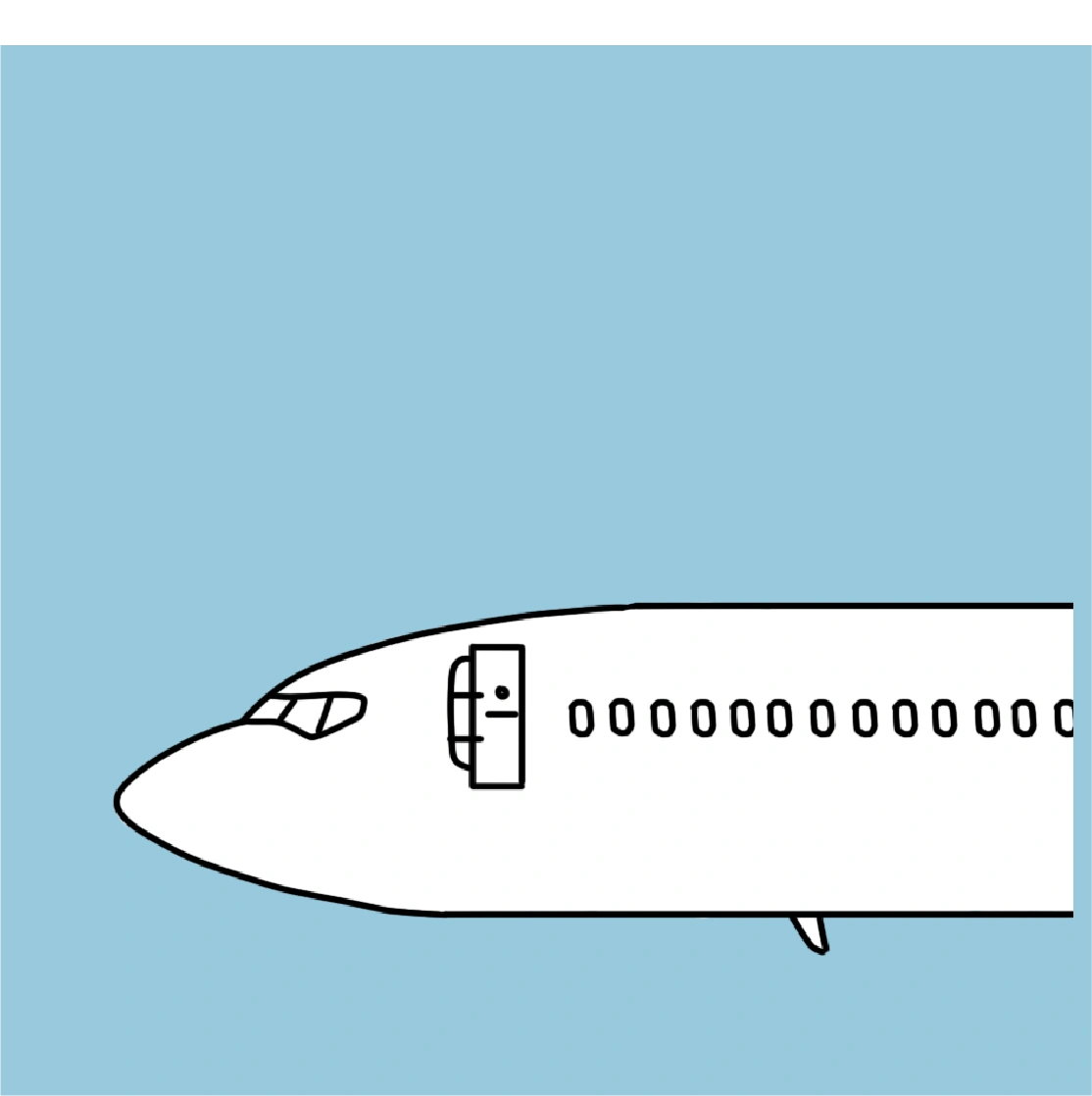 Section avant d'un Boeing 737 illustrée par mes soins.